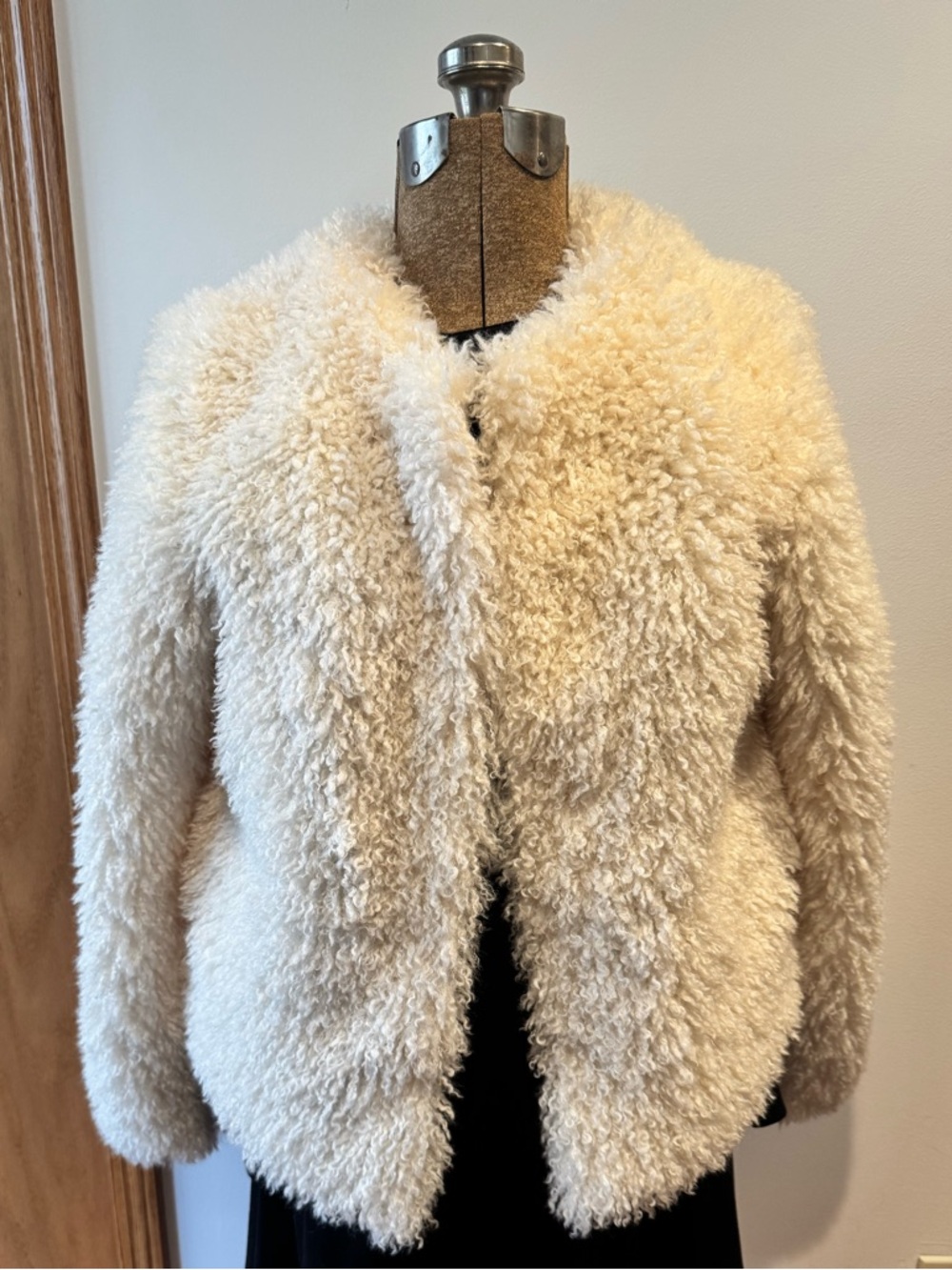 Tribal faux fur lined topper jacket